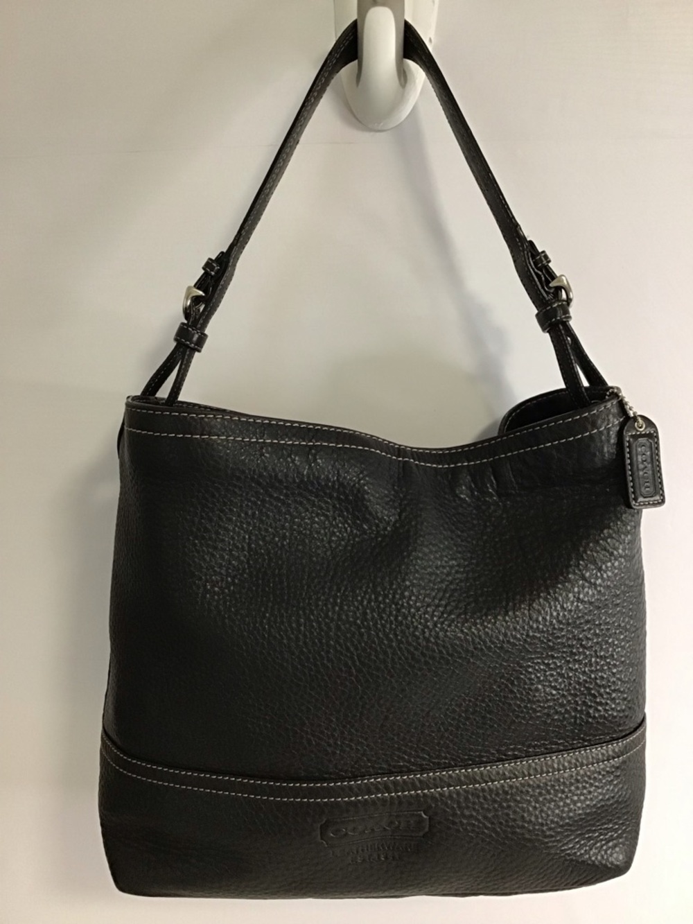 Coach Vintage Black Pebbled Leather Handbags Hobo